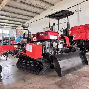 Big Double Plow Crawler Rotary Tiller Diesel Engine 25Hp/35 Hp Cultivator Mini Farm Tractor