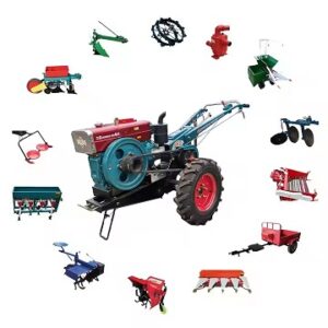 Farm Machinery Hand walking tractor 6hp diesel  two wheel mini farm